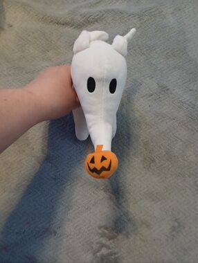 White Ghost Plush with Orange Pumpkin - Nightmare Before Christmas